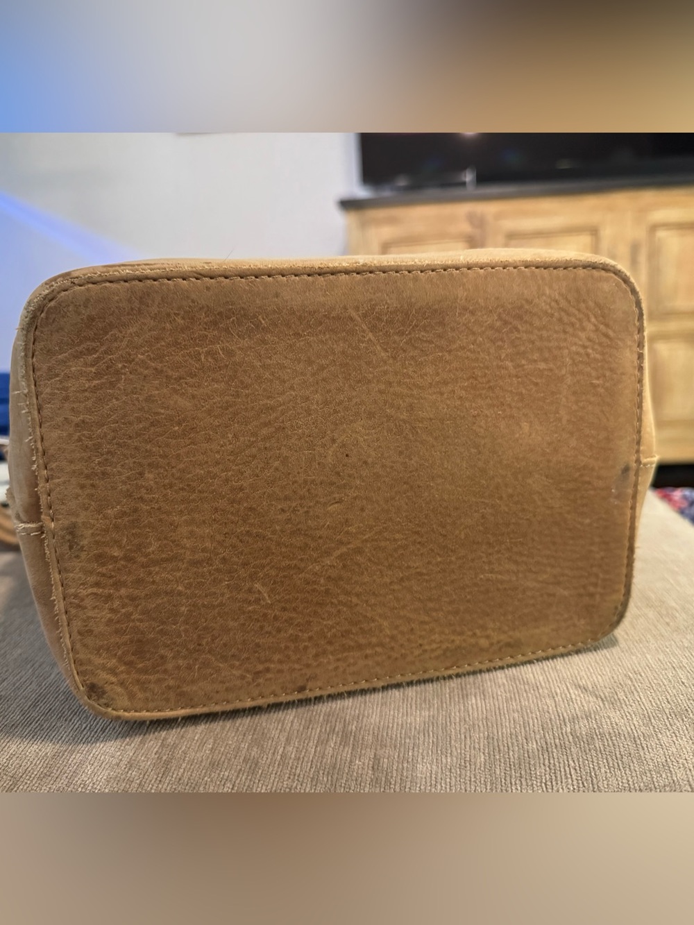 Consuela Tan Leather Wedge/Mini Hobo Bag - Picture 3 of 7